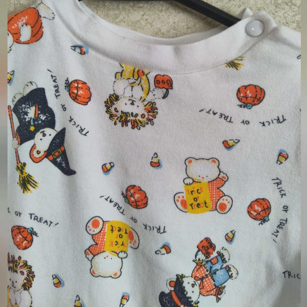 Vintage Baby Beginnings Trick Or Treat Bodysuit Size 6-9 Month Cotton Halloween